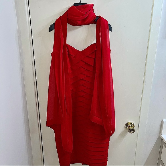 Carmen Marc Valvo Strapless Silk Cocktail Dress 6 - Picture 11 of 11